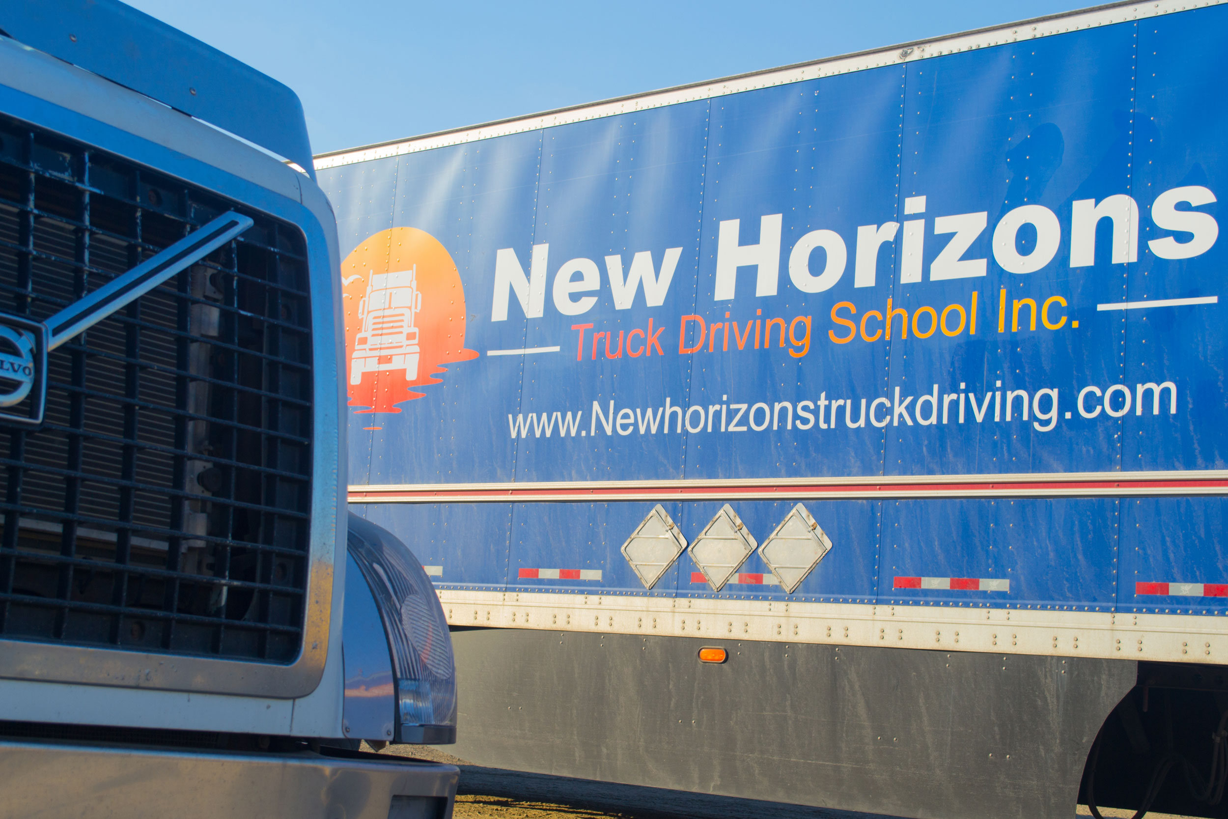 New Horizons branded trailer with Volvo cab
